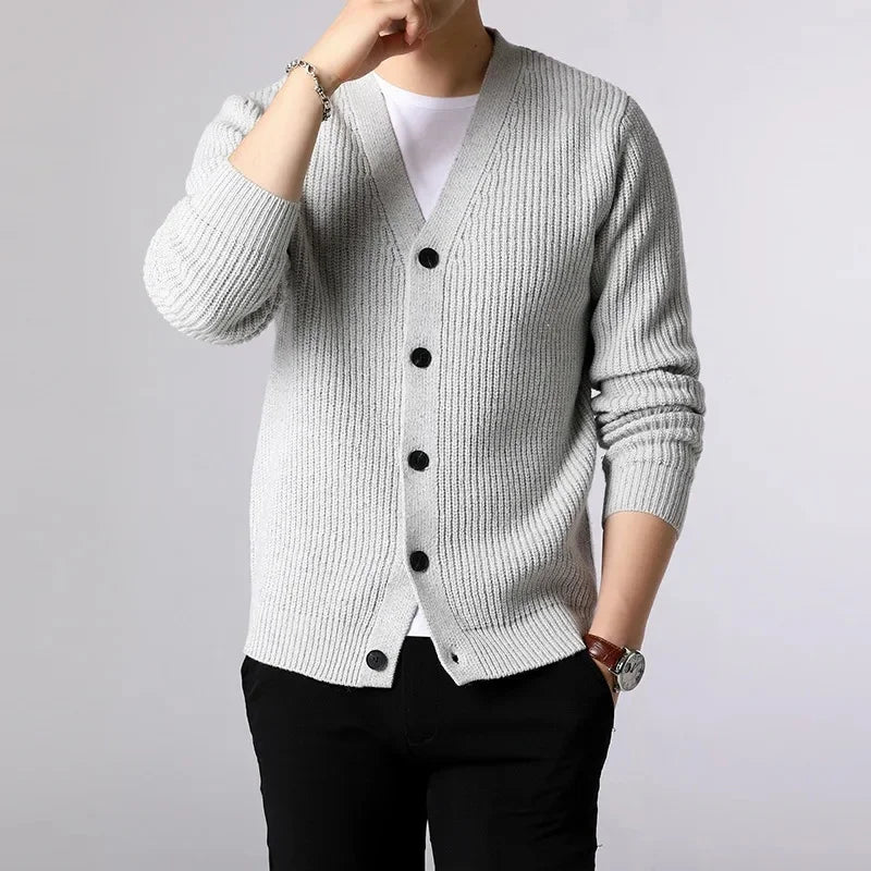 Theo Button-Front Knit Cardigan